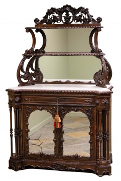 Fine Rosewood Étagère/Cabinet attributed to Alexander Roux (American, 1813-1886)